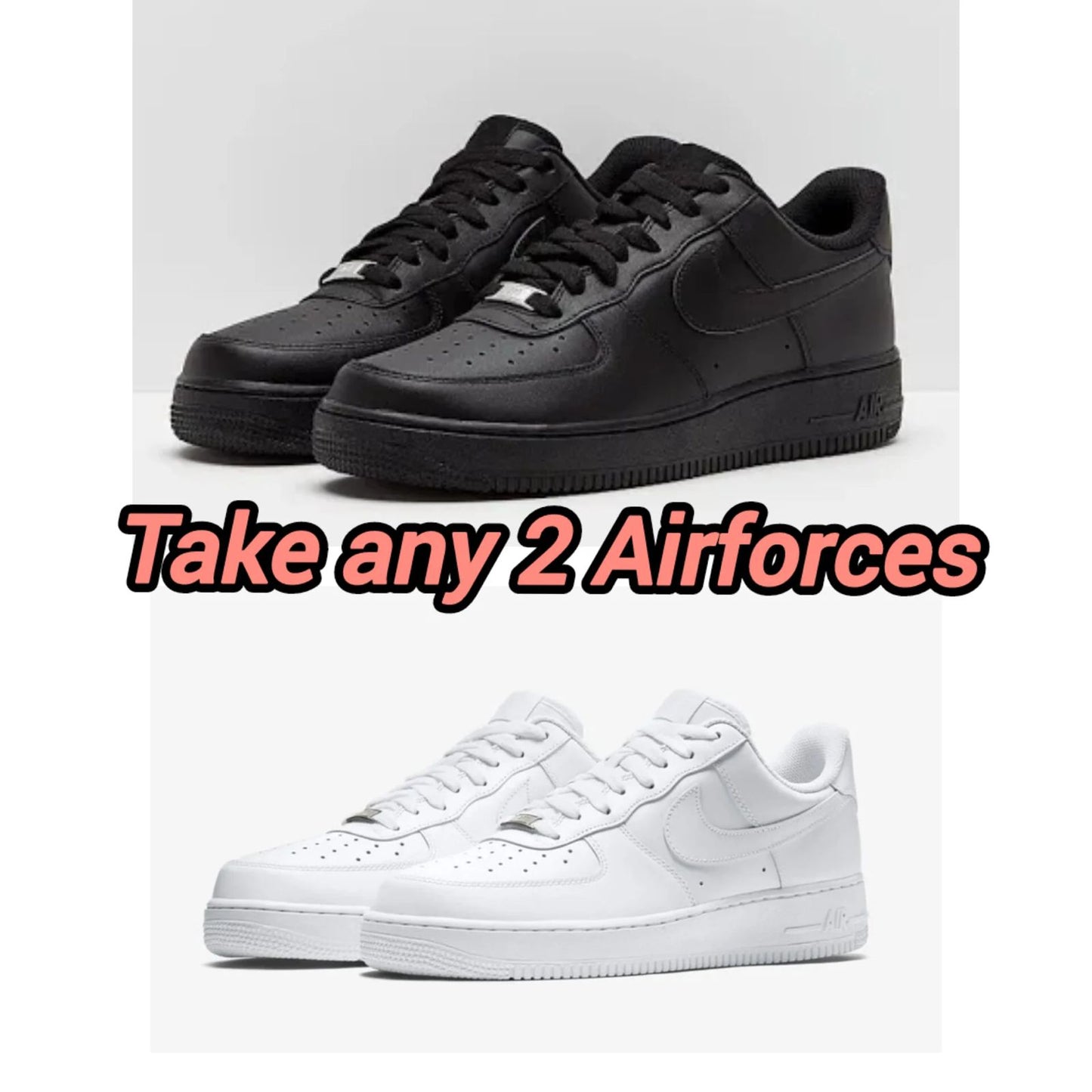 2x Nike Air Force 1 "Black & White"